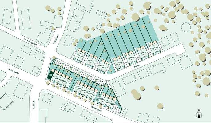 Lageplan des Reihenhauses im Projekt Wurmtalgärten