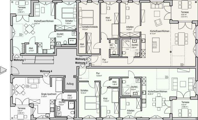 Grundriss EG Wohnung 3