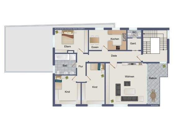 Obergeschoss (kein Maßstab)