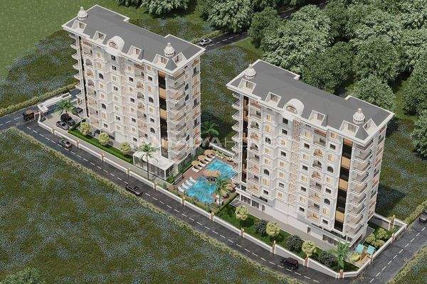 Properties in a Complex with Pool in Alanya Mahmutlar