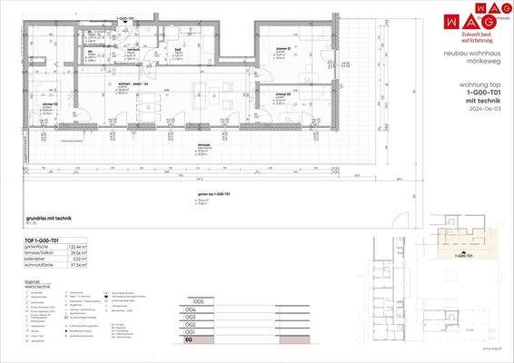 Wohnungsplan mit Maßen