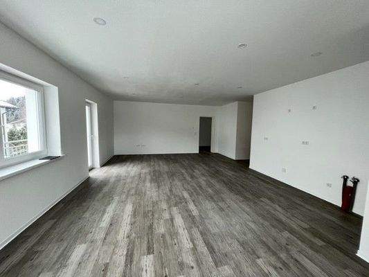 Wohnzimmer mit offener Küche.