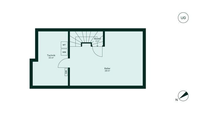 Hier gibt es genug Stauraum im Untergeschoss