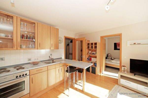 Wohnzimmer mit Küche