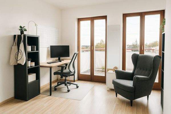 Wohnzimmer mit Balkonzugang alt. Zimmer 4