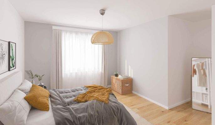 Helles und komfortables Schlafzimmer