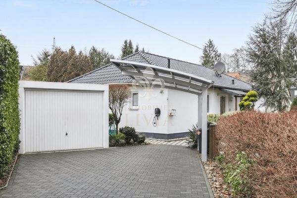 Einfahrt mit Garage und Carport
