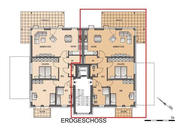 Grundriss Wohnung 2, Haus 2