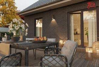 Ansicht Terrasse Verblendfassade