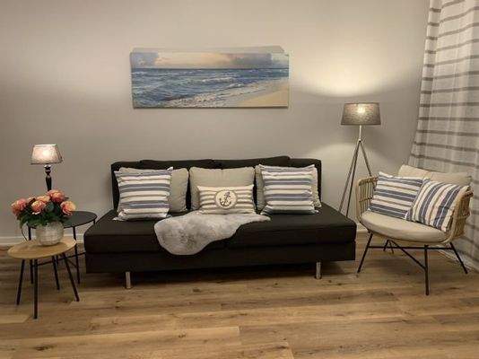 Wohnzimmer mit Schlafsofa 1,40 x 2,00 m