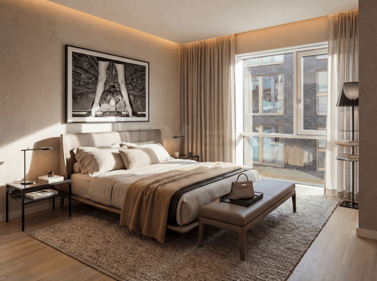 Schlafzimmer staged im 5.OG