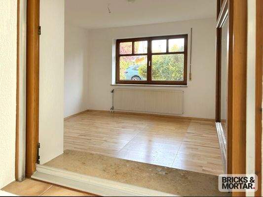 Schlafzimmer vom Wintergarten aus gesehen