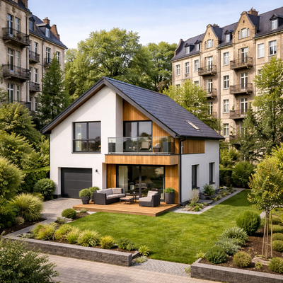 Illustration Neubau in Innenhoflage