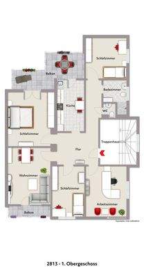 Grundriss 1. OG visualisiert 2813