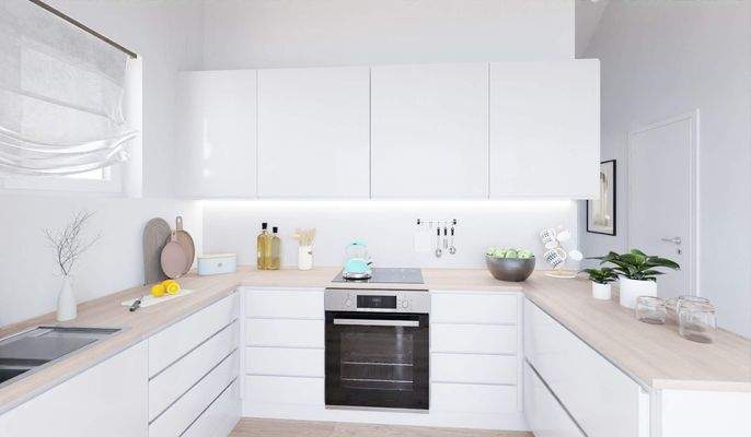 Die Küche bietet Platz für kulinarische Abenteuer