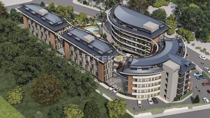 City View Apartments in a Complex with a Pool in Alanya