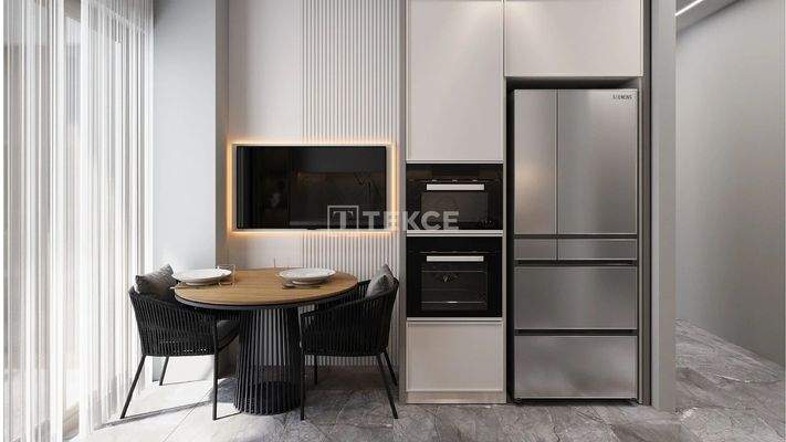 Apartments in a Complex with Pool Near the Beaches in İzmir