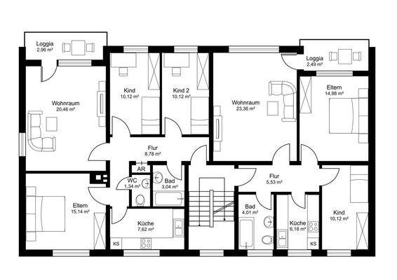Grundriss EG und 1. OG