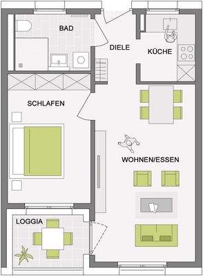 Grundriss Wohnung 1, 6, 13