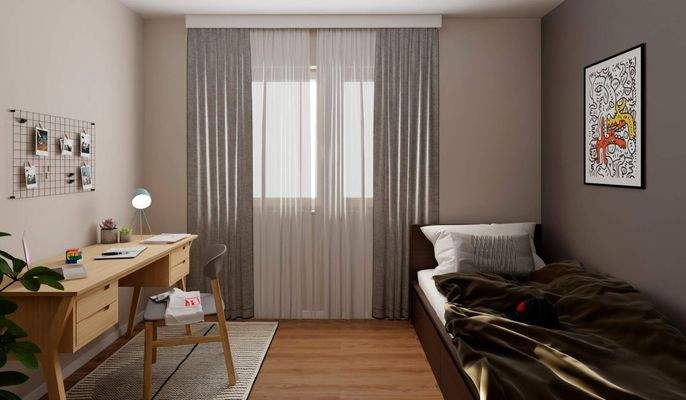 Ein Ort zum Lernen und Entspannen mit Blick ins Gr