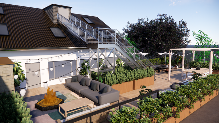 Ansicht Dachterrasse (Visualisierung)