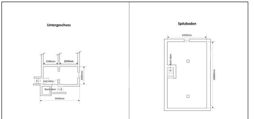 Grundriss Keller und Spitzboden