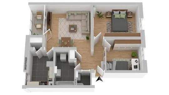 Beispielhaft möbliert