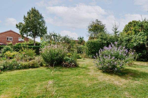 Blick in den liebevoll angelegten Garten 