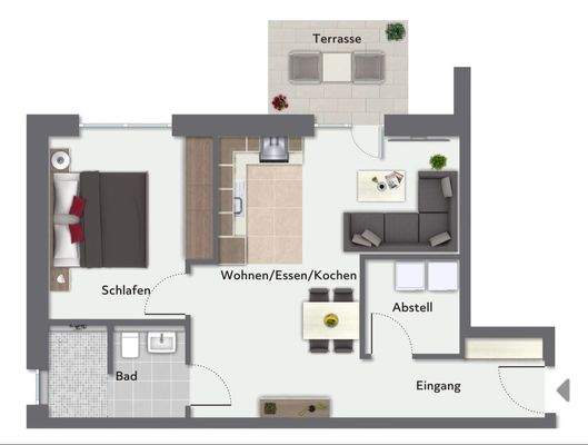 Grundriss Whg. 2 - nicht maßstabsgerecht 