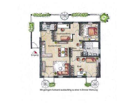 Ausbaufähig zu einer 4-Zi Whg