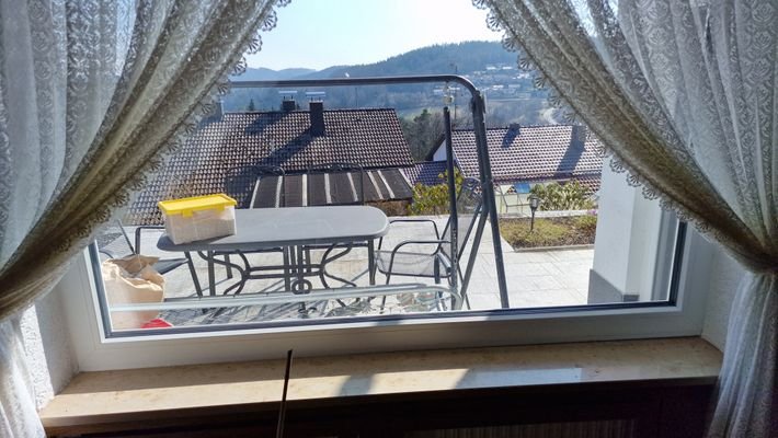 Blick auf Veranda