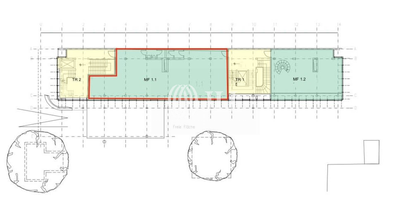 Grundriss 1.OG, 205 m²