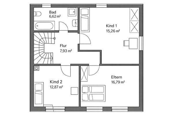 Grundrissplan Obergeschoss