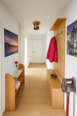 Flur mit KI generiert und eingerichtet als Wohnbeispiel