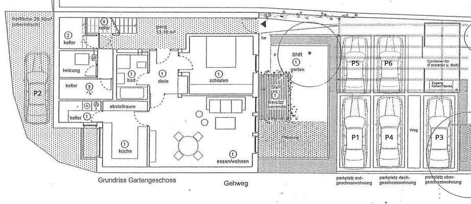 Grundriss UG und Stellplätze