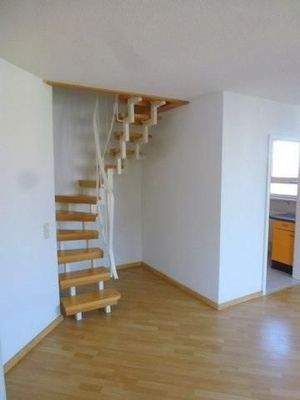 Wohnbereich, Treppe ins Dachgeschoss
