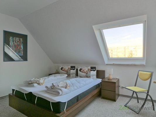 Blick ins Schlafzimmer