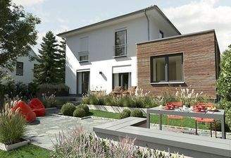 Einfamilienhaus-Flair-124-Kubus-Holz-Gartenansicht