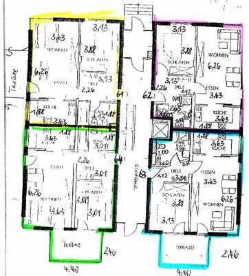 Grundriss zur Wohnung rot markiert