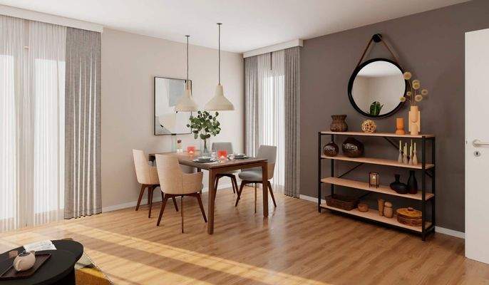 Essbereich im Wohnzimmer