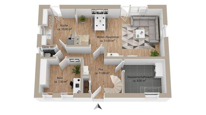 Grundriss EG - vorderes Wohnhaus