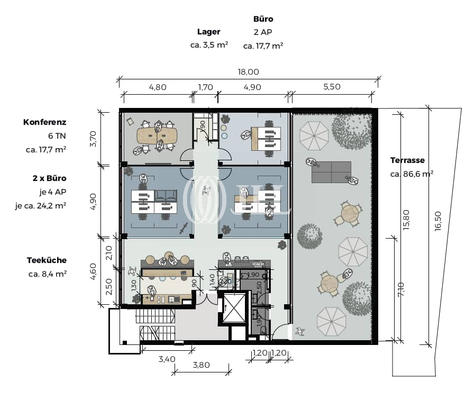 1. OG - 208,00 m² - Eupener St