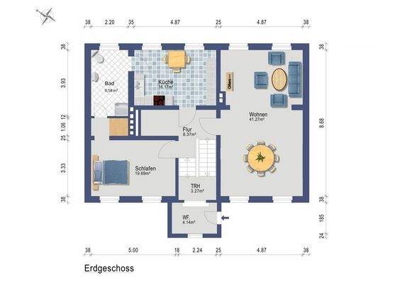 Haupthaus - Erdgeschoss (Darstellung und Maßangaben sind ohne Gewähr)