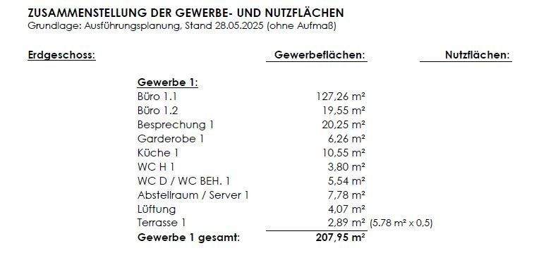 Fläche Büroeinheit 1