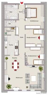 Grundriss der Wohnung