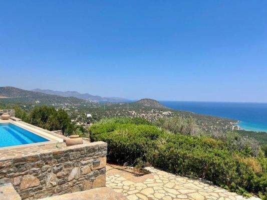 MIT VIDEO! Kreta, Kalo Chorio: Elegante freistehende Villa mit Meerblick zu verkaufen