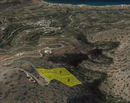 Kreta, Milatos: Zwei benachbarte Grundstücke mit Meerblick zu verkaufen