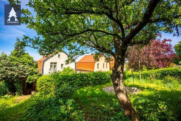 Blick vom Grundstück zum Haus