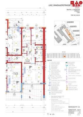Wohnungsplan mit Maßen