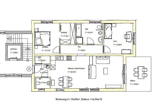 Grundriss Whg. 4 OG rechts